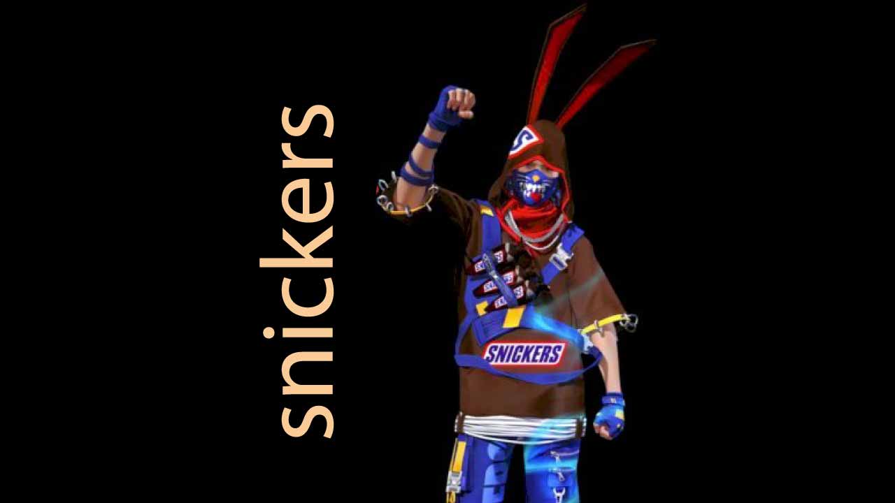 skin do coelhão do chocolate snickers